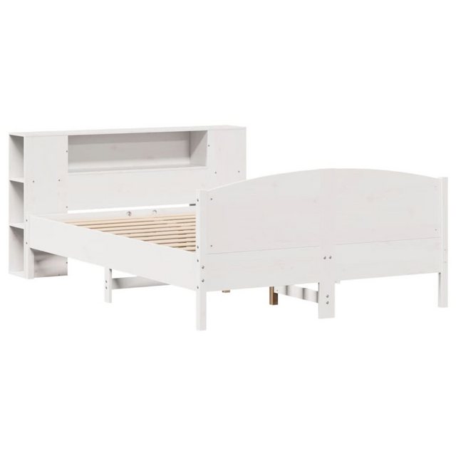 vidaXL Bett Massivholzbett mit Regal ohne Matratze Weiß 135x190 cm Kiefer günstig online kaufen