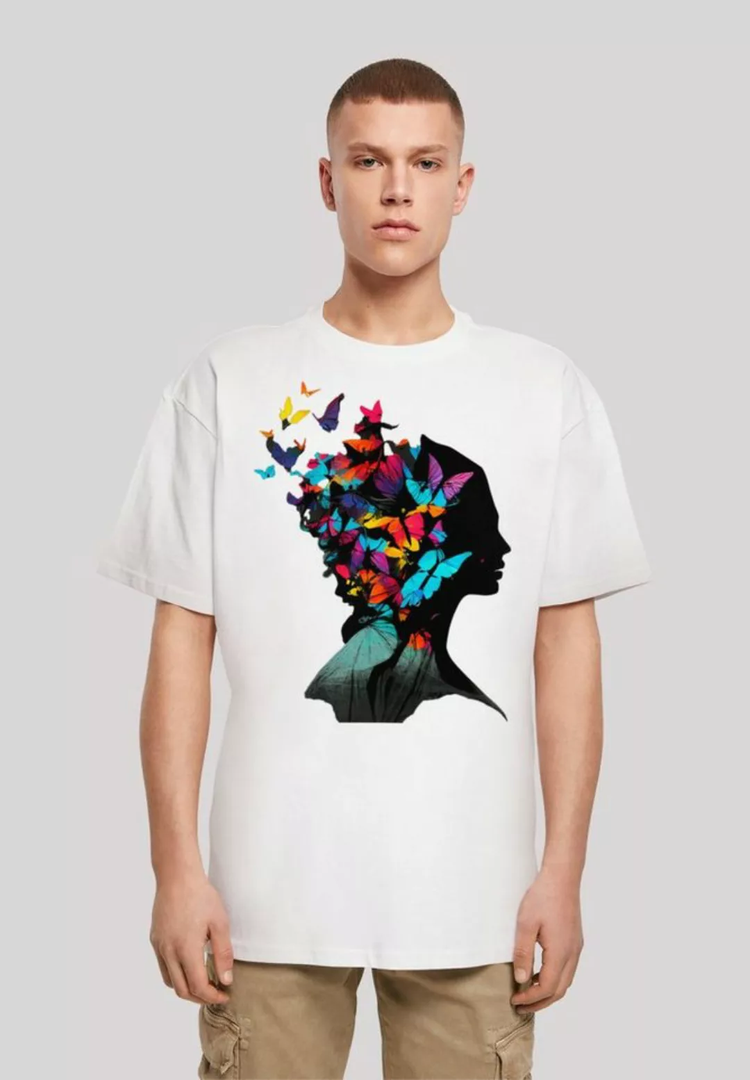 F4NT4STIC T-Shirt "Schmetterling Silhouette OVERSIZE TEE", Print günstig online kaufen