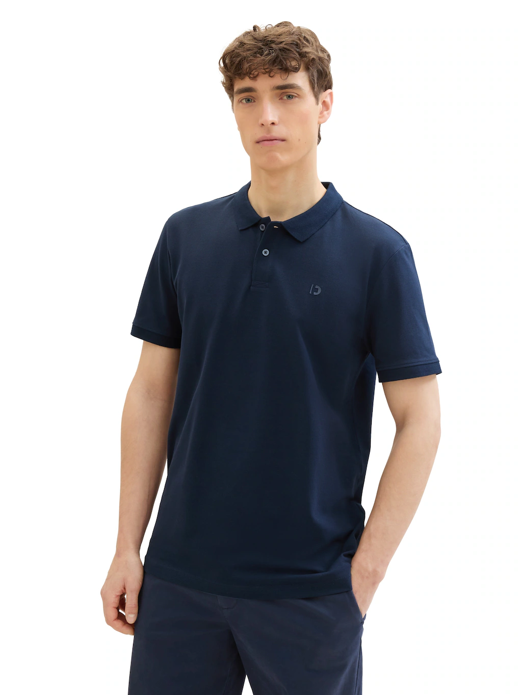 TOM TAILOR Denim Poloshirt mit Logo-Print günstig online kaufen