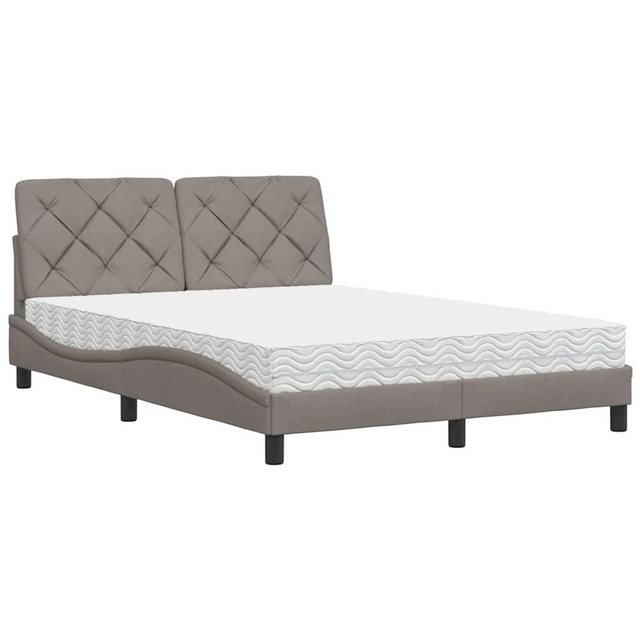 vidaXL Bett Bett mit Matratze Taupe 140x190 cm Stoff günstig online kaufen