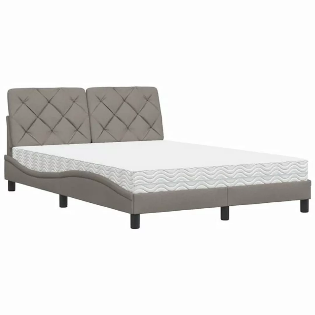 vidaXL Bett Bett mit Matratze Taupe 140x190 cm Stoff günstig online kaufen