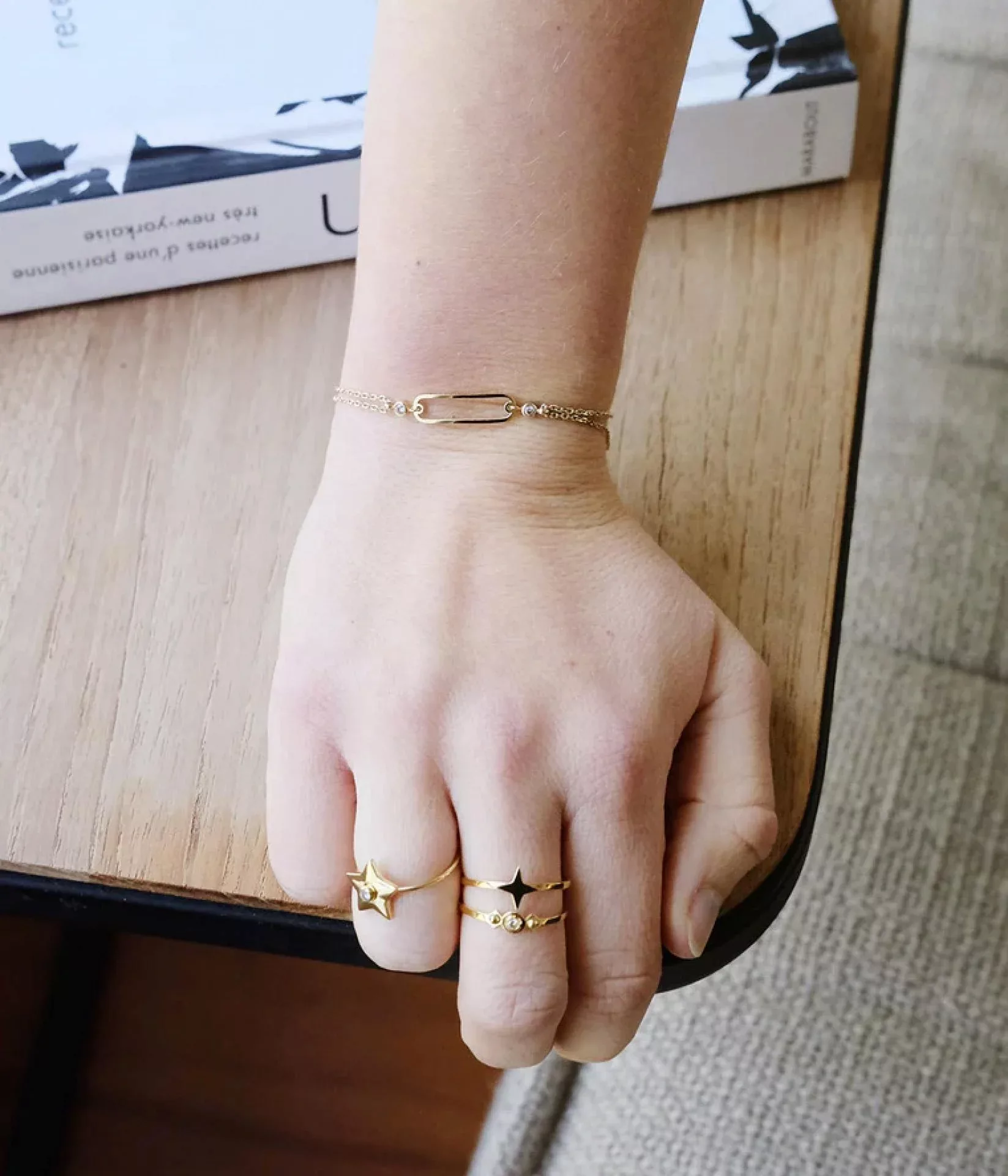 Zag Bijoux Armband SHORT STEEL Zirconium Gold günstig online kaufen