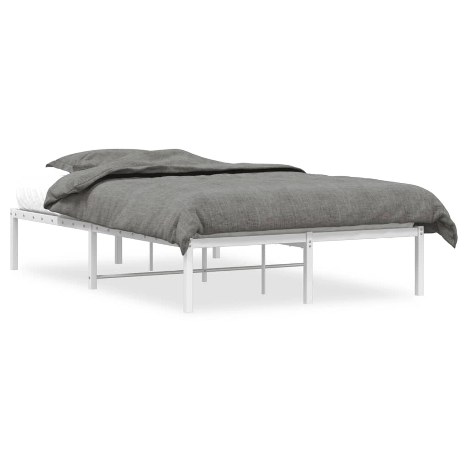 vidaXL Bettgestell Bettgestell Metall Weiß 120x190 cm Bett Bettgestell günstig online kaufen