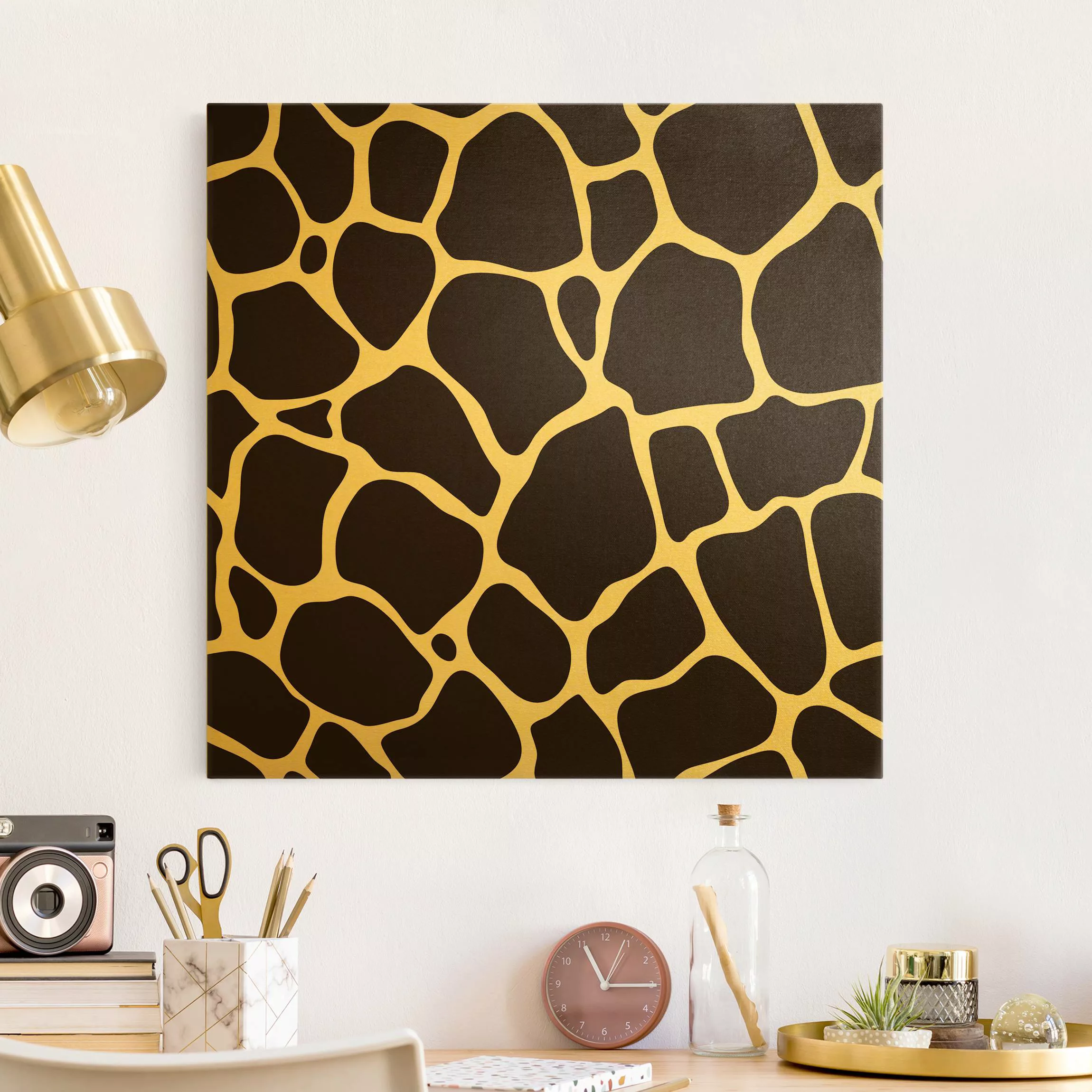Leinwandbild Gold Giraffen Print günstig online kaufen