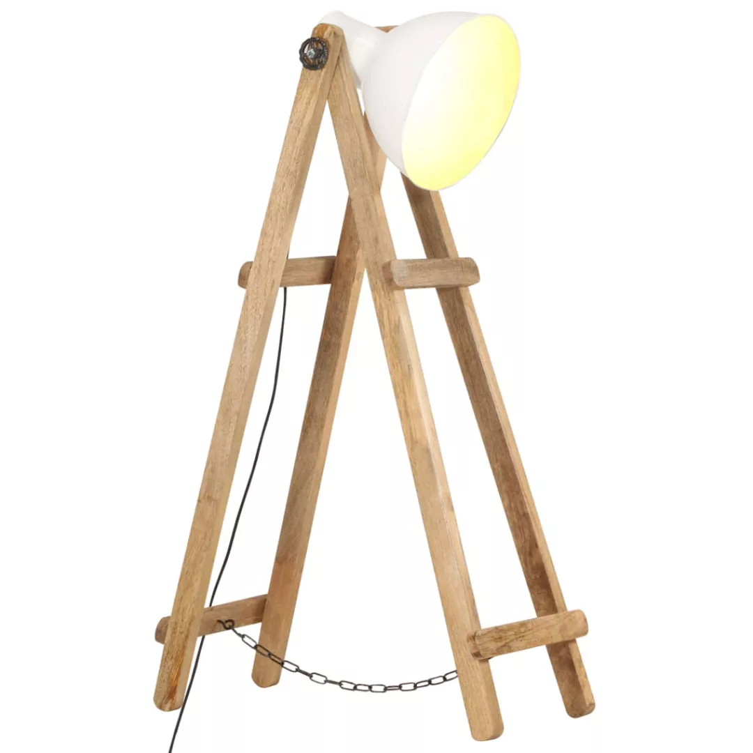 Stehlampe Weiß E27 Mango Massivholz günstig online kaufen