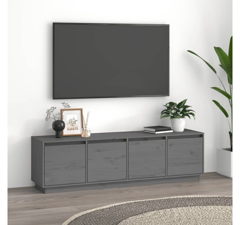 vidaXL TV-Schrank TV-Schrank Grau 156x37x45 cm Massivholz Kiefer günstig online kaufen