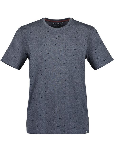 Blue Seven T-Shirt Herren Kurzarm-Shirt meliert mit All-Over-Print Möwen un günstig online kaufen