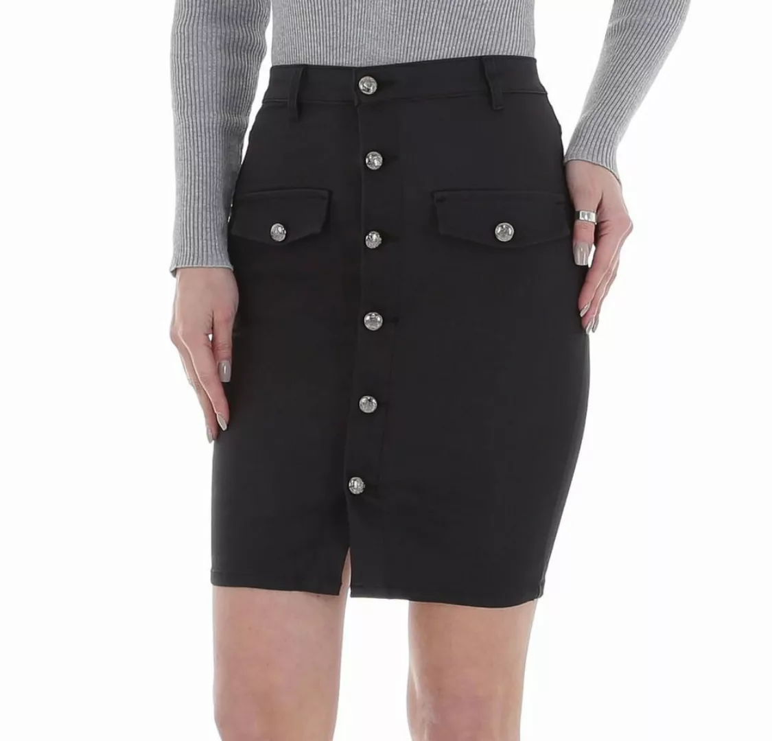 Ital-Design Lederimitatrock Damen Freizeit Stretch Minirock in Schwarz günstig online kaufen