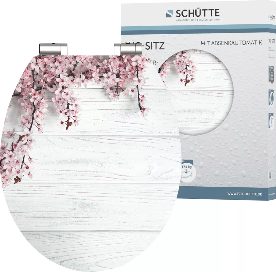 Schütte WC-Sitz "Flowers&Wood", High Gloss mit MDF Holzkern, mit Absenkauto günstig online kaufen