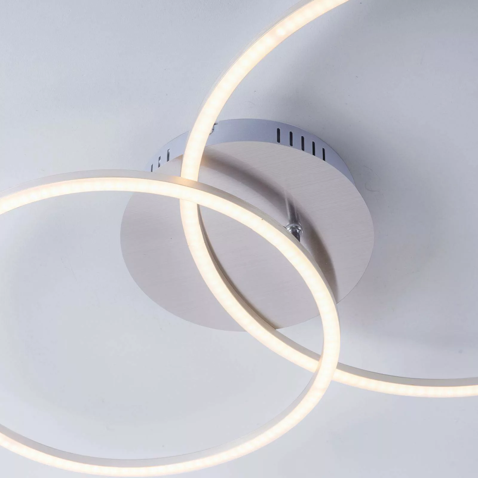 LED-Deckenleuchte Ivanka, zwei Ringe, stahl günstig online kaufen