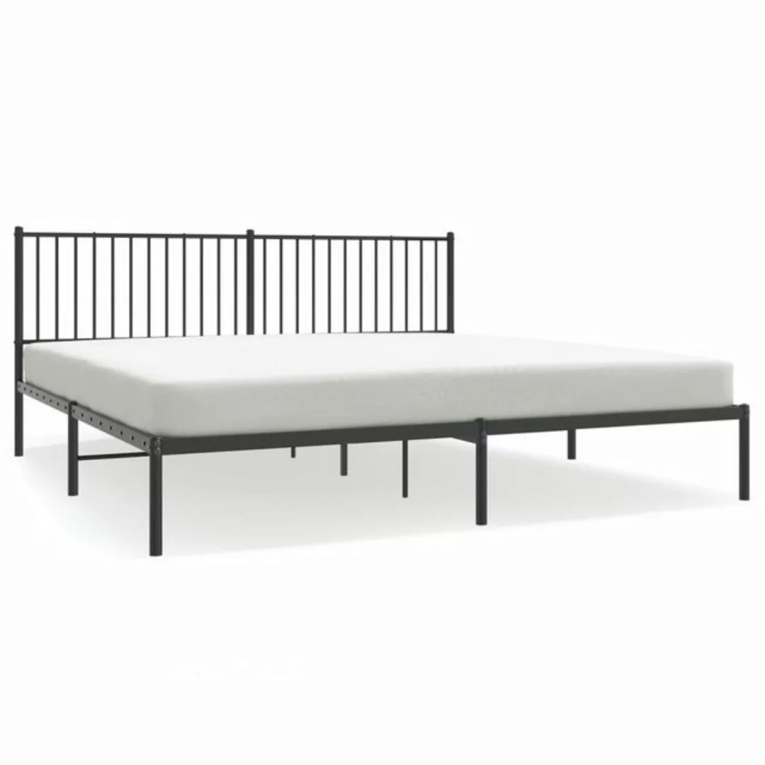 furnicato Bett Bettgestell mit Kopfteil Metall Schwarz 200x200 cm günstig online kaufen