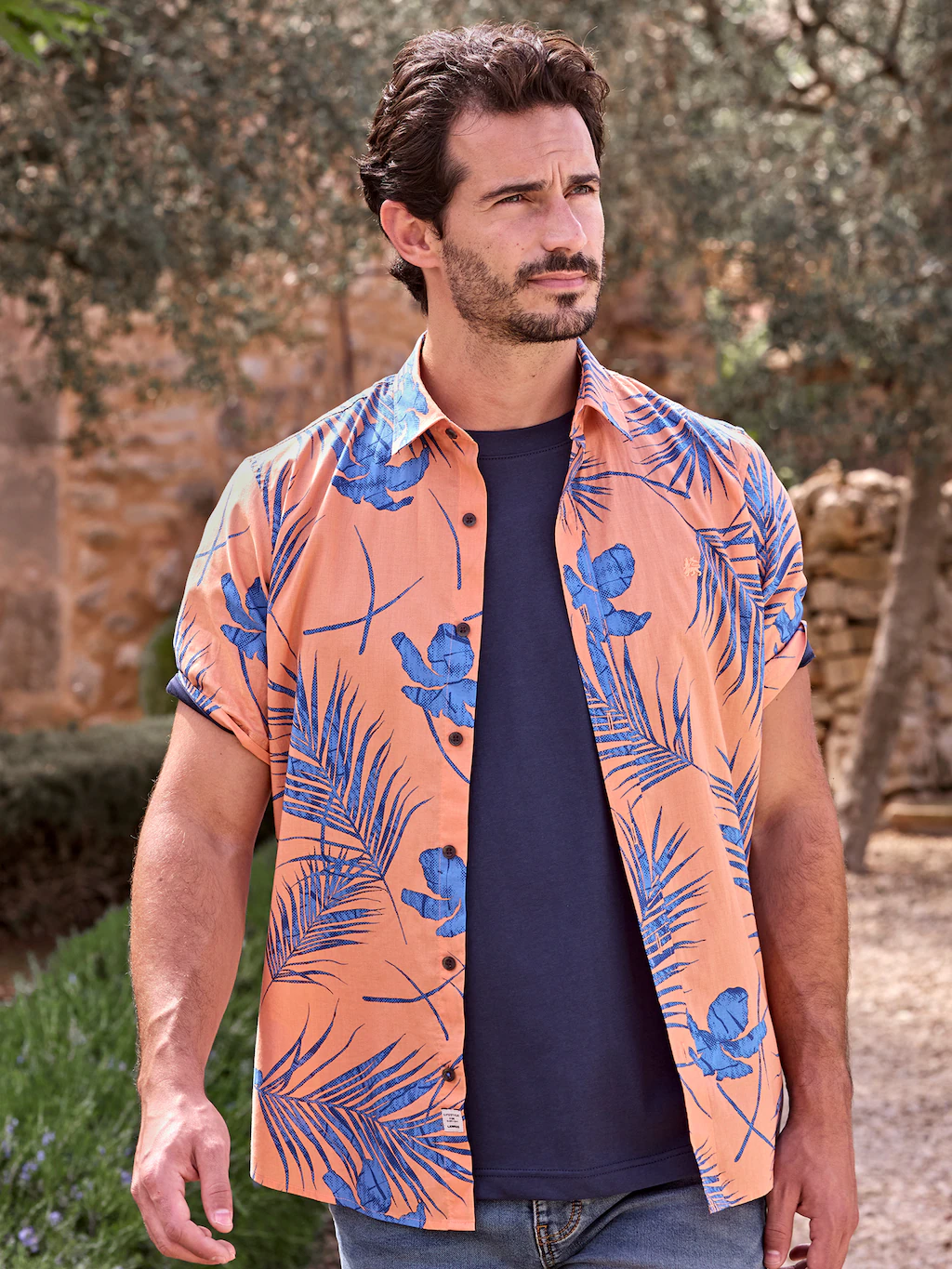 LERROS Kurzarmhemd "LERROS Kurzärmeliges Herrenhemd, Hawaiian-Style" günstig online kaufen