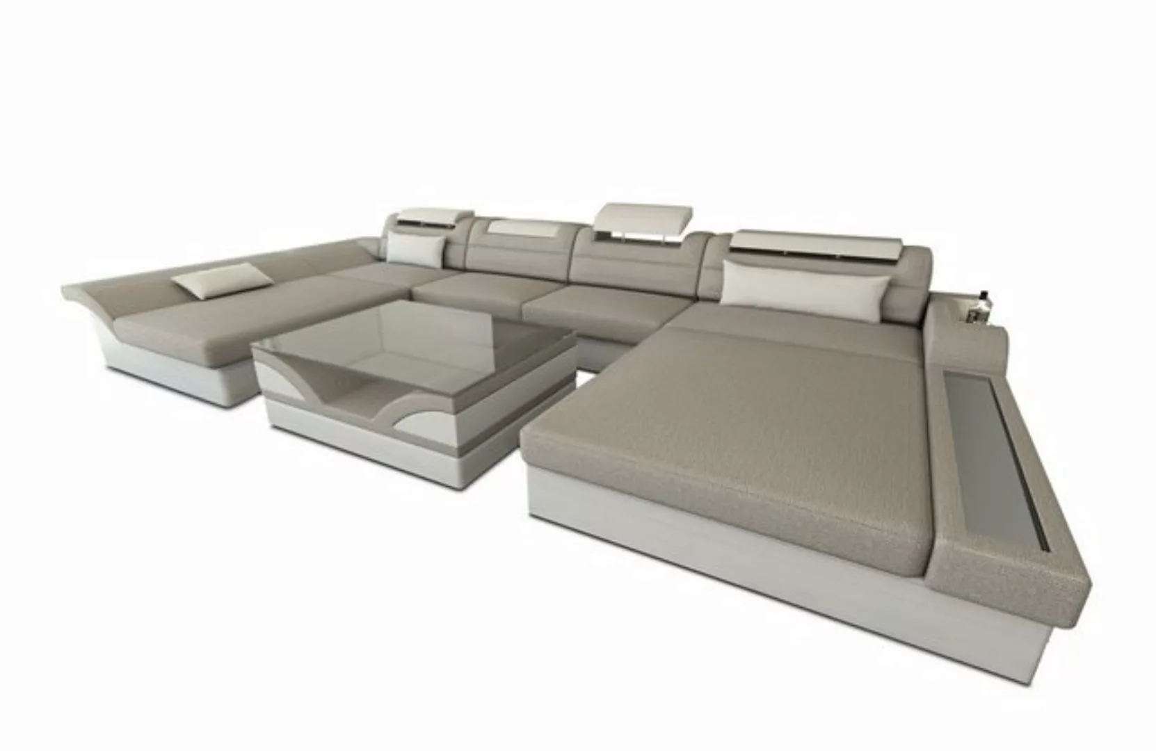 Sofa Dreams Wohnlandschaft Polster Stoff Couch Monza U Form Stoffsofa, mit günstig online kaufen