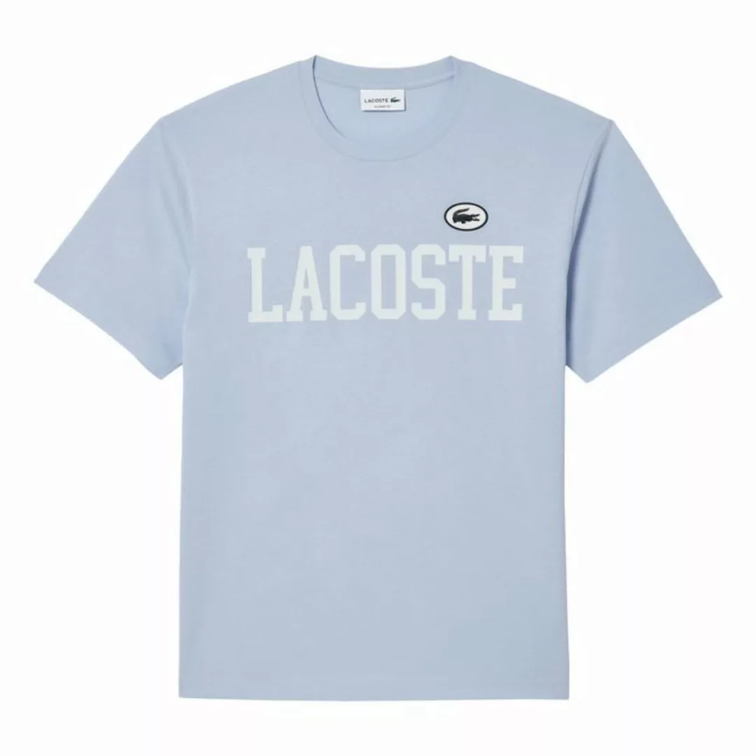 Lacoste Kurzarmshirt T-Shirt Kontrastaufdruck mit 3-D-Krokodil-Patch günstig online kaufen