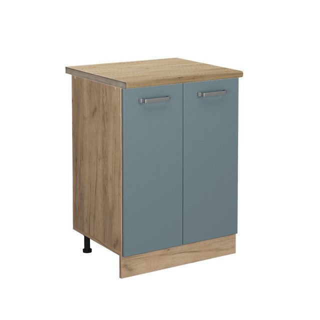 Vicco Unterschrank R-Line, Blau-Grau/Goldkraft Eiche, 60 cm, AP Eiche günstig online kaufen