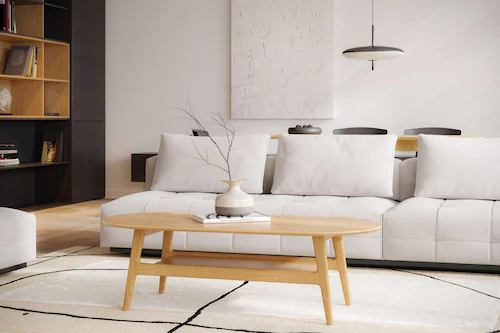 Woodman Couchtisch »Curved«, Scandi Design, Breite 130 cm günstig online kaufen