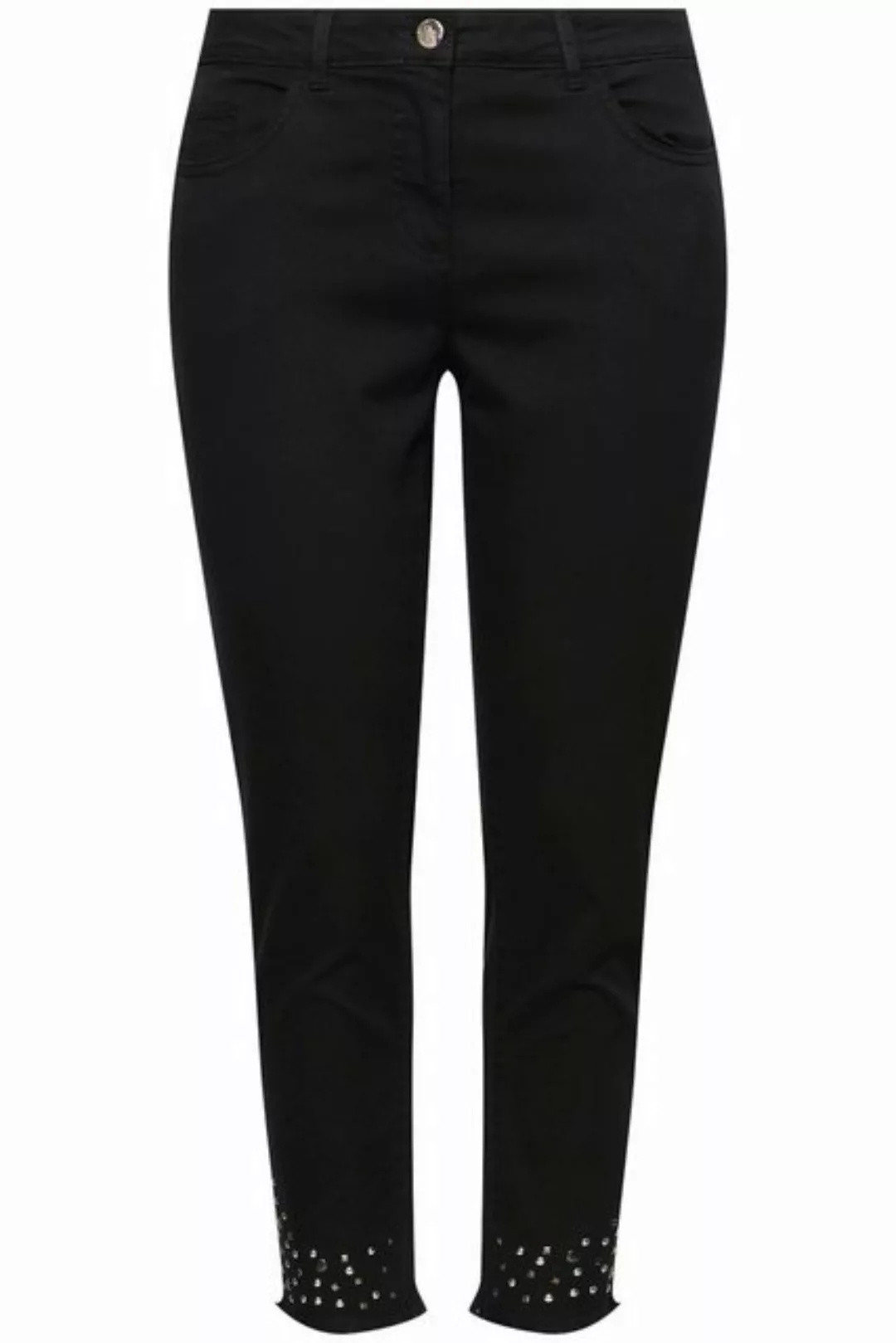 Angel of Style Röhrenjeans 7/8-Twillhose verzierter Fransensaum 5-Pocket günstig online kaufen