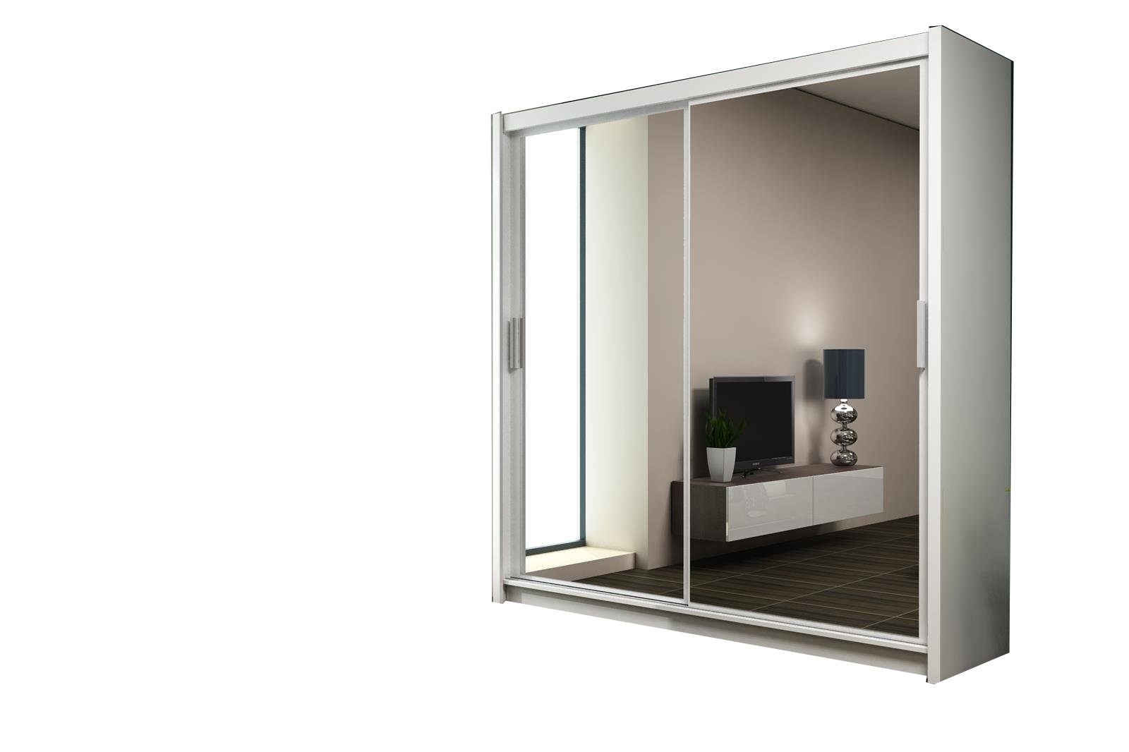 Beautysofa Kleiderschrank Modern Kleiderschrank mit Spiegel günstig online kaufen