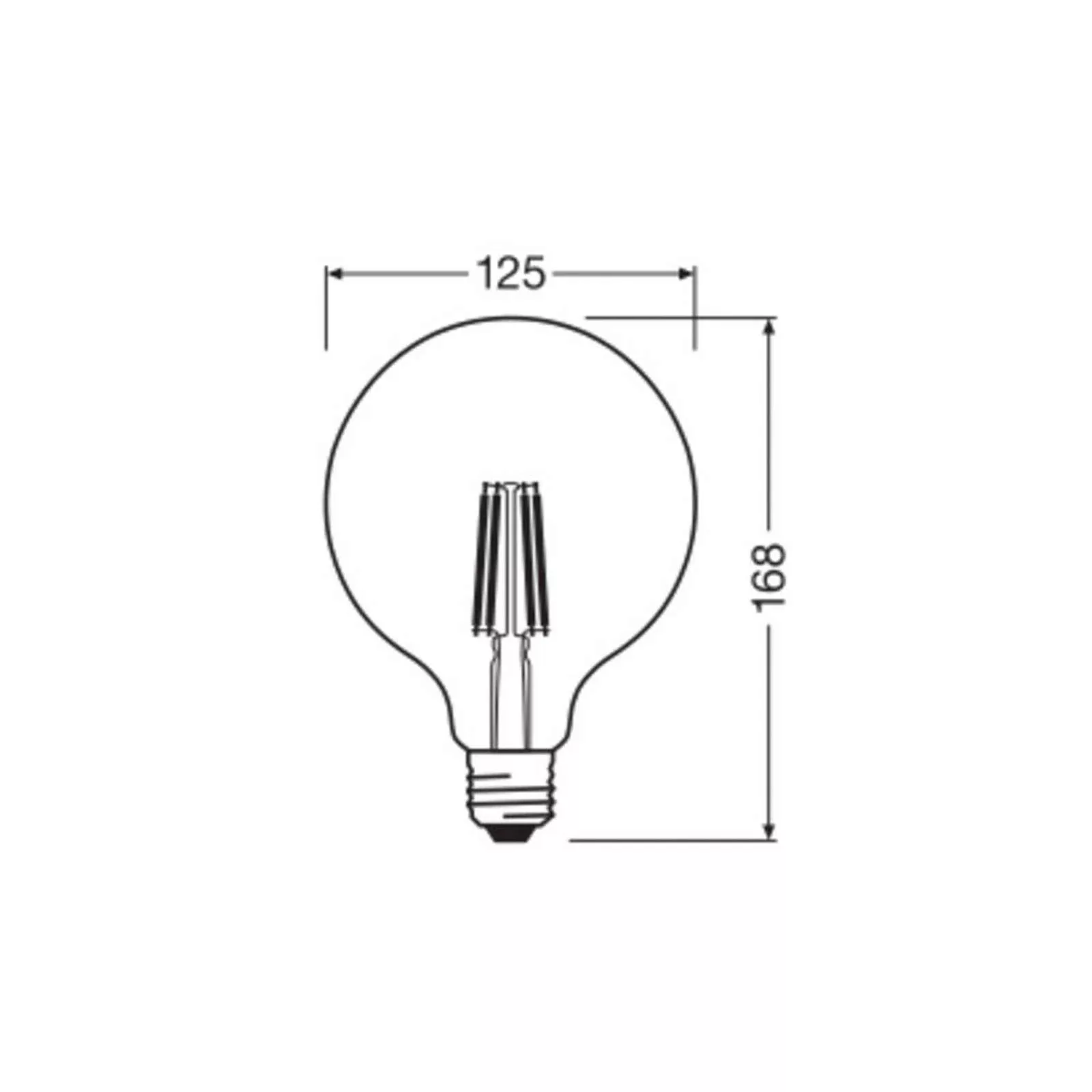 OSRAM LED-Leuchtmittel Globe G125 E27 7,2W Filament 4.000K günstig online kaufen