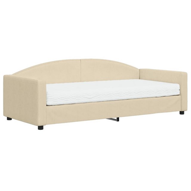 vidaXL Gästebett Gästebett Tagesbett mit Matratze Creme 90x200 cm Stoff Bet günstig online kaufen