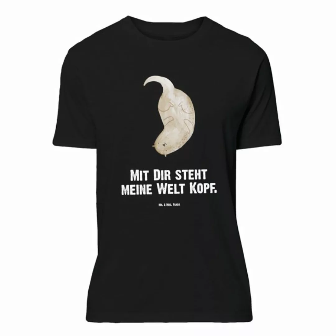 Mr. & Mrs. Panda T-Shirt Otter kopfüber - Schwarz - Geschenk, Otter Seeotte günstig online kaufen