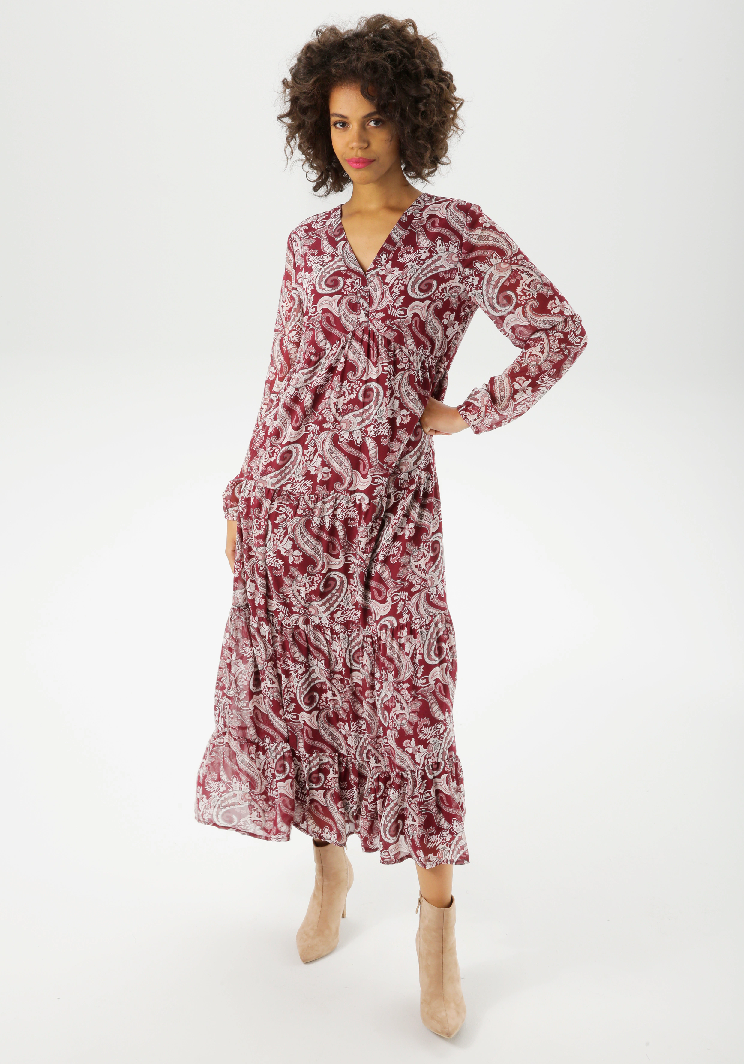 Aniston CASUAL Maxikleid, mit farbharmonischem Paisley-Muster - NEUE KOLLEK günstig online kaufen