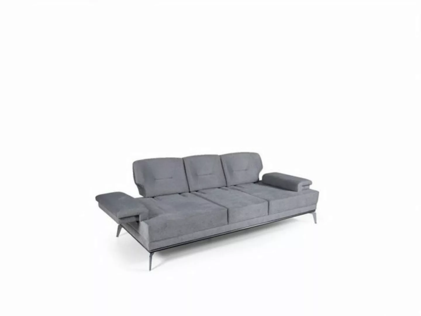 Xlmoebel 3-Sitzer Dreisitzer Grau Stoffsofa mit Design - Polstersofa für 3 günstig online kaufen