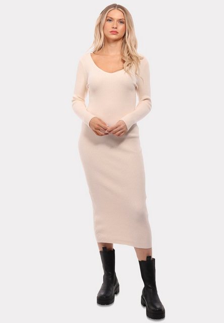 YC Fashion & Style Strickkleid Strickkleid mit V-Ausschnitt KNIT DRESS (1-t günstig online kaufen