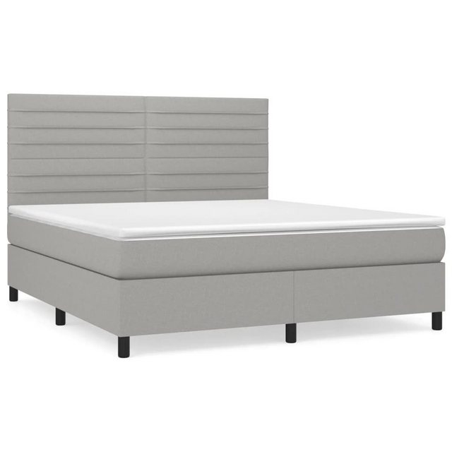 vidaXL Bettgestell Boxspringbett mit Matratze Hellgrau 160x200 cm Stoff Bet günstig online kaufen