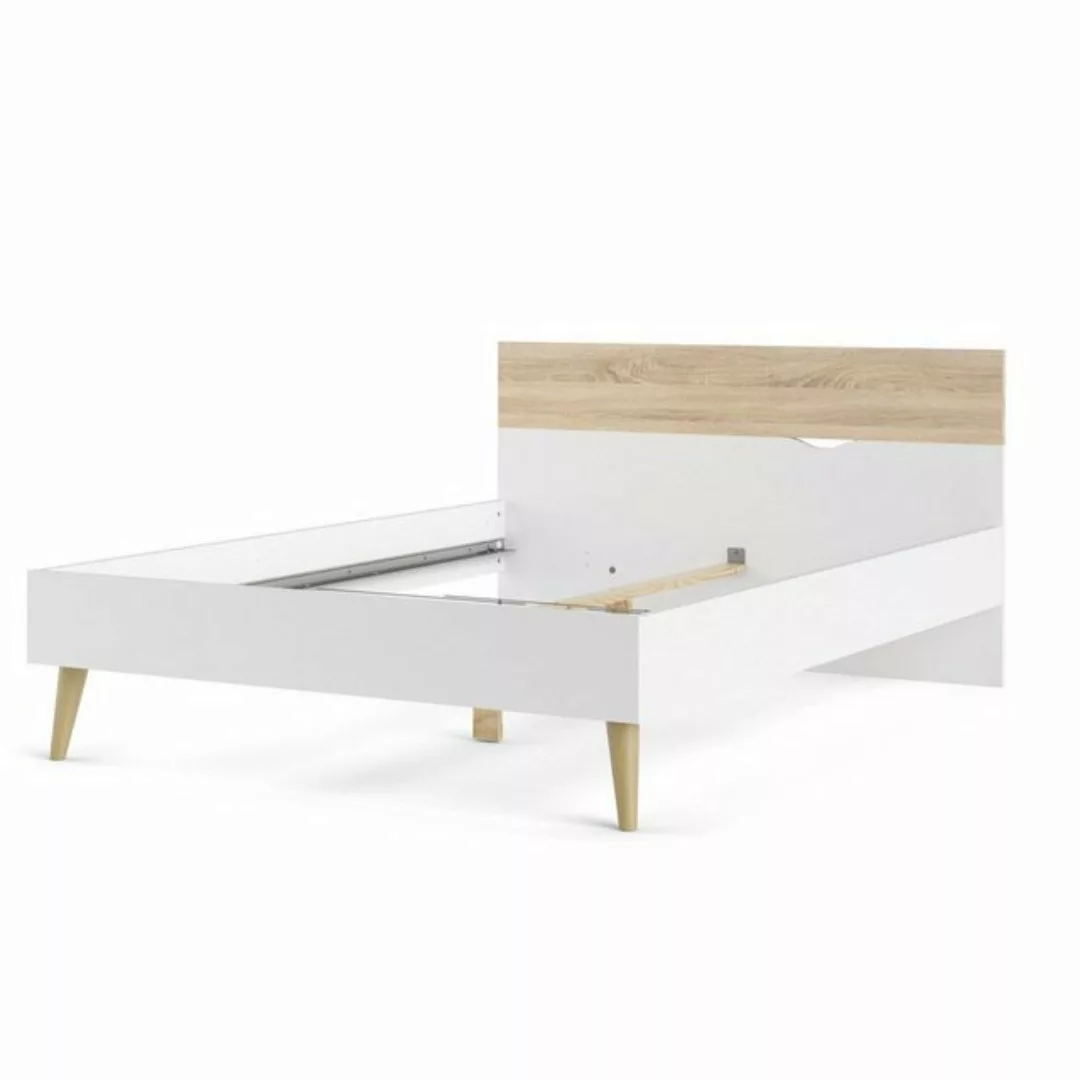 ebuy24 Bett Napoli Bett 140 x 190 cm Dekor in Weiß und Eiche. (1-tlg) günstig online kaufen