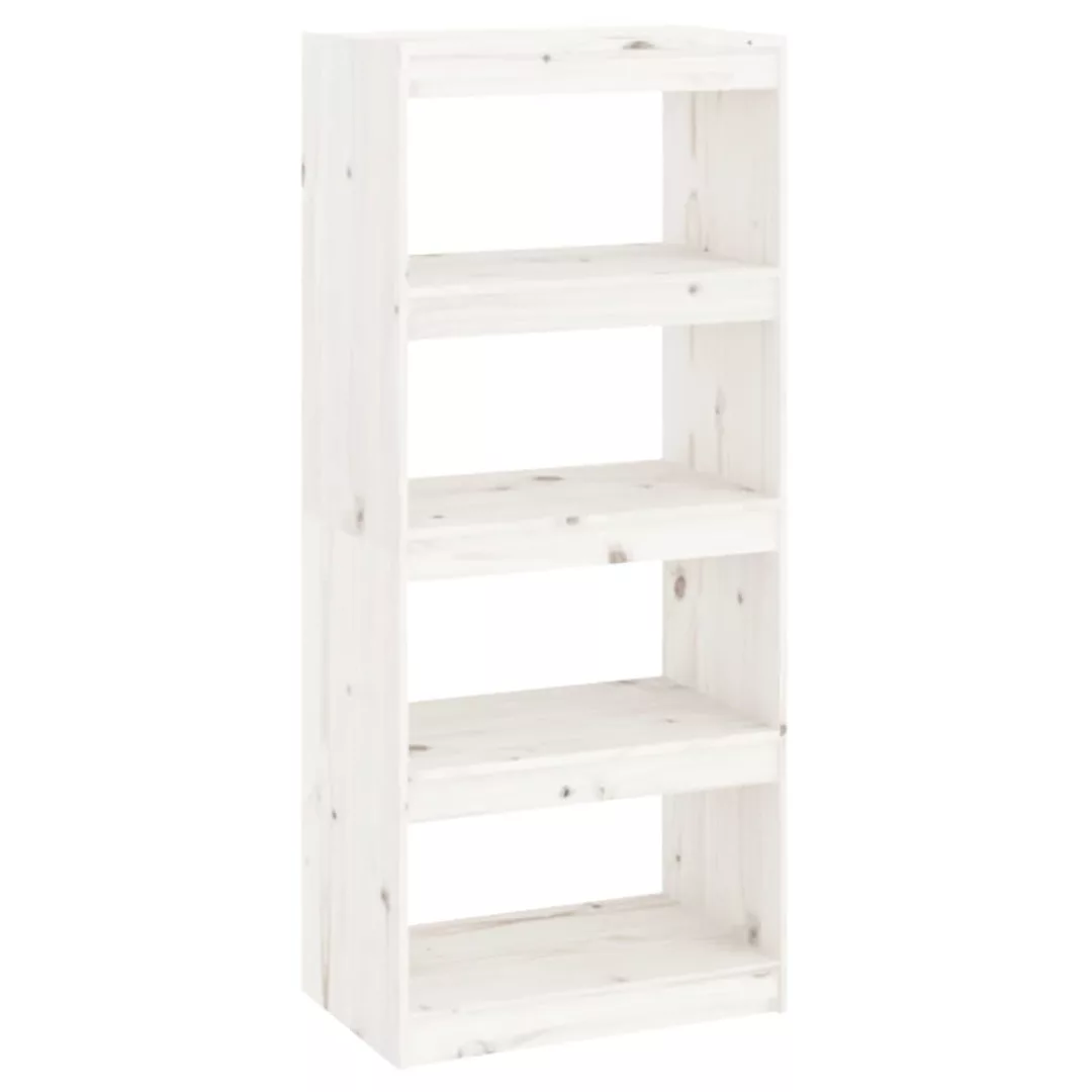 Vidaxl Bücherregal Raumteiler Weiß 60x30x135,5 Cm Massivholz Kiefer günstig online kaufen