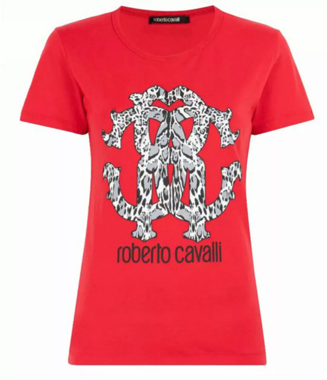 roberto cavalli T-Shirt Firenze RC Monogram Print Logo Slim Fir Scoop-Neck- günstig online kaufen