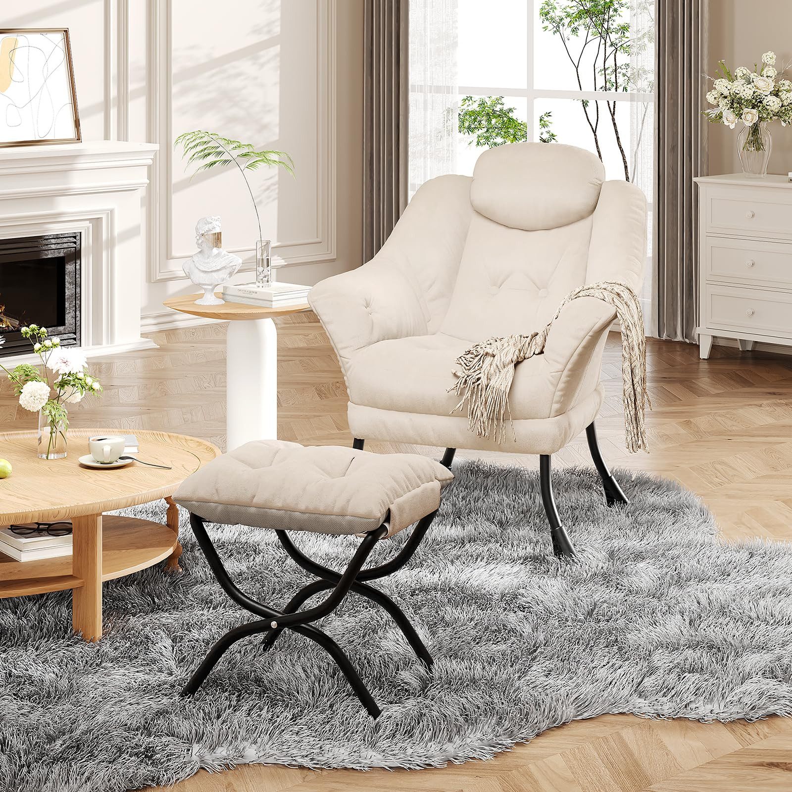 GarveeMore Ohrensessel Relaxsessel mit Hocker Ohrensessel günstig online kaufen