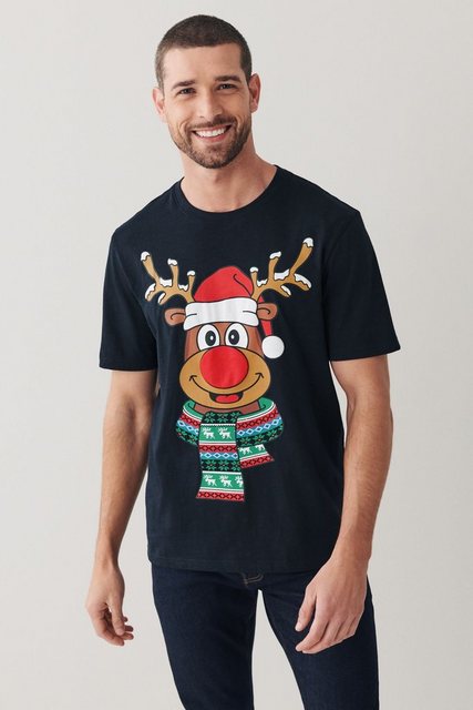 Next Langarmshirt Weihnachts-T-Shirt mit Rentier (1-tlg) günstig online kaufen