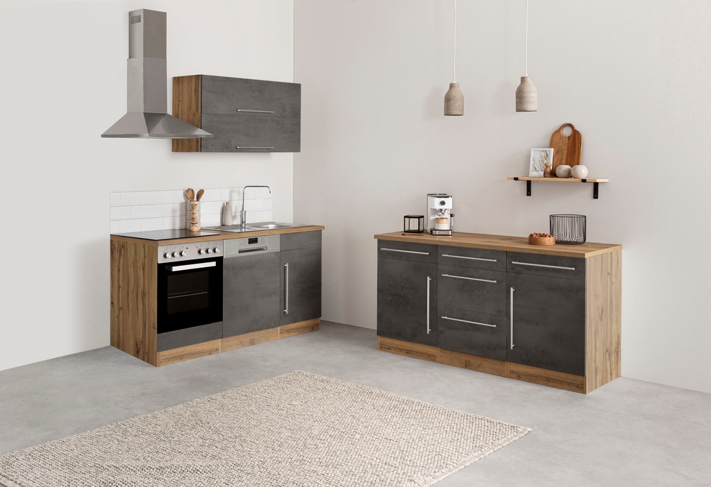 Kochstation Küchenzeile "KS-Samos", ohne E-Geräte, Breite 170 cm günstig online kaufen
