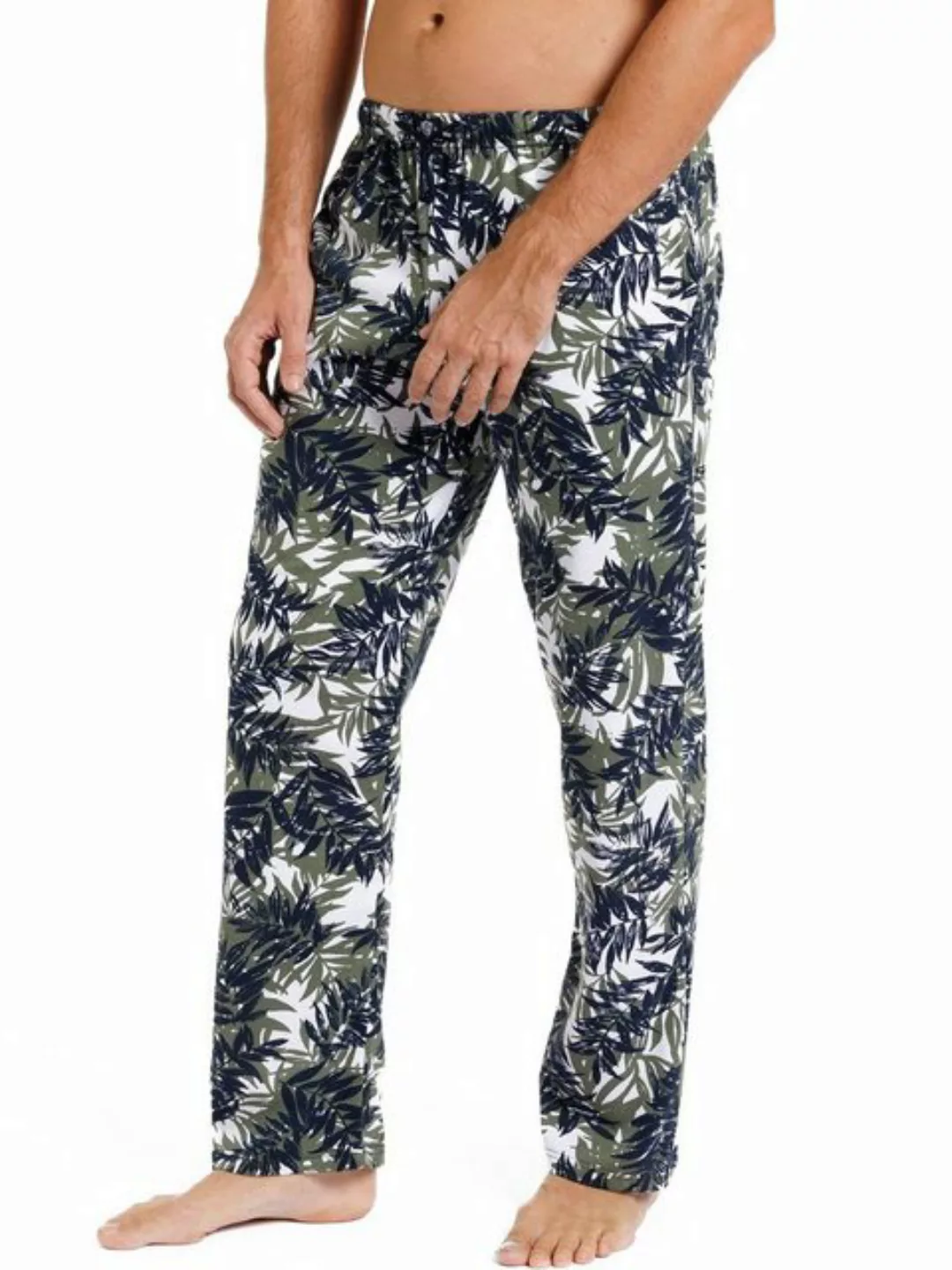 HAASIS Bodywear 1919 Pyjamahose Herren Pyjamahose mit Bündchen Alloverprint günstig online kaufen