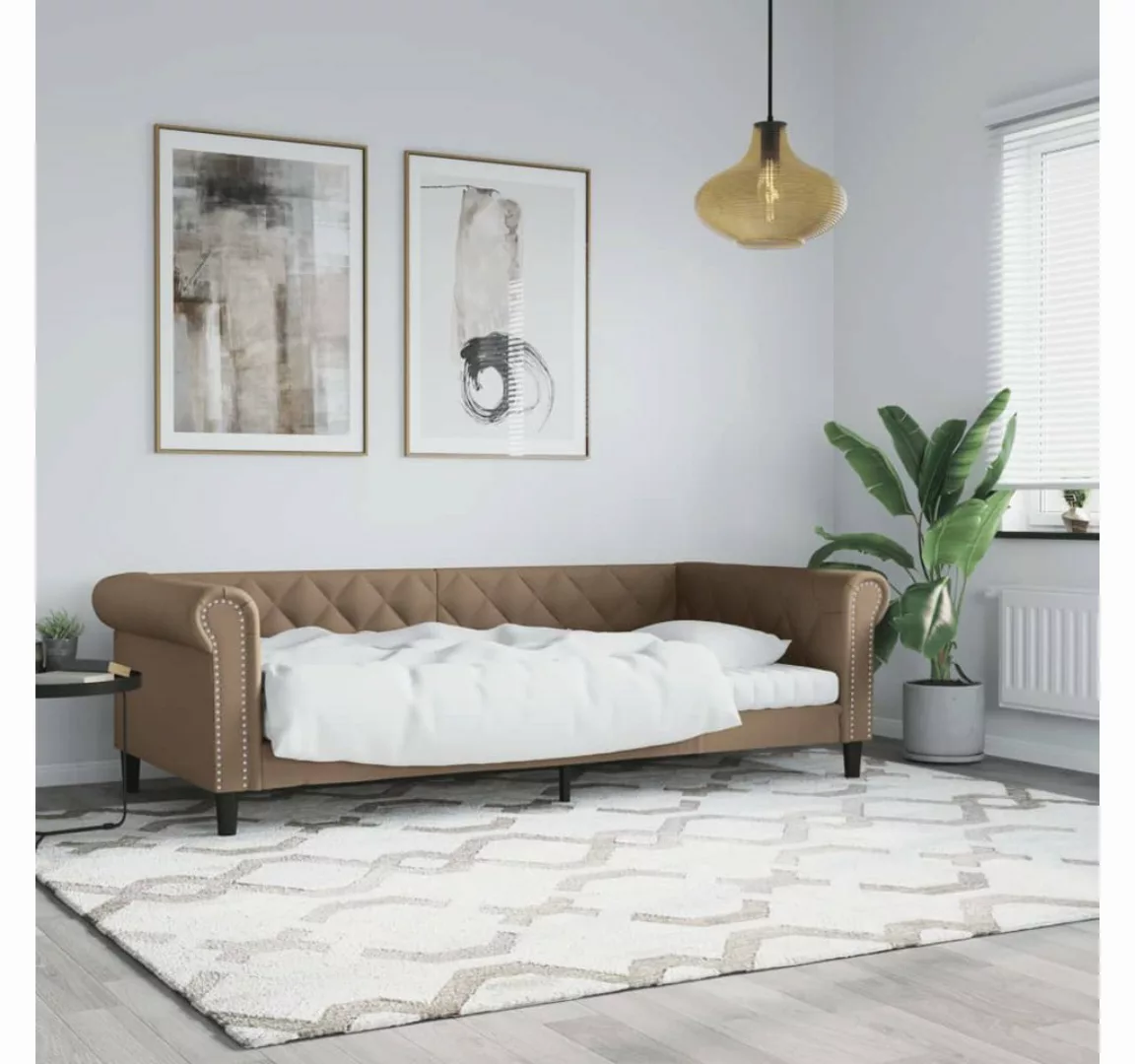 vidaXL Bett, Tagesbett Cappuccino-Braun 90x200 cm Kunstleder günstig online kaufen