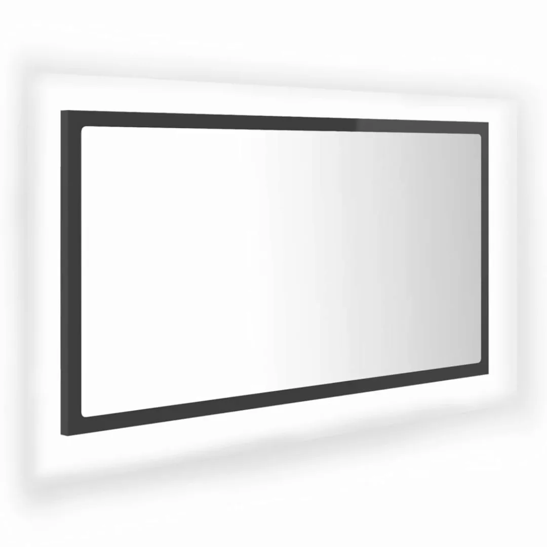 Led-badspiegel Hochglanz-grau 80x8,5x37 Cm Spanplatte günstig online kaufen