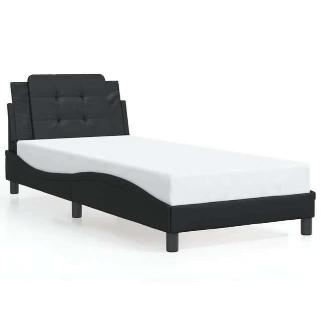 vidaXL Bett Bettgestell mit Kopfteil Schwarz 80x200 cm Kunstleder günstig online kaufen