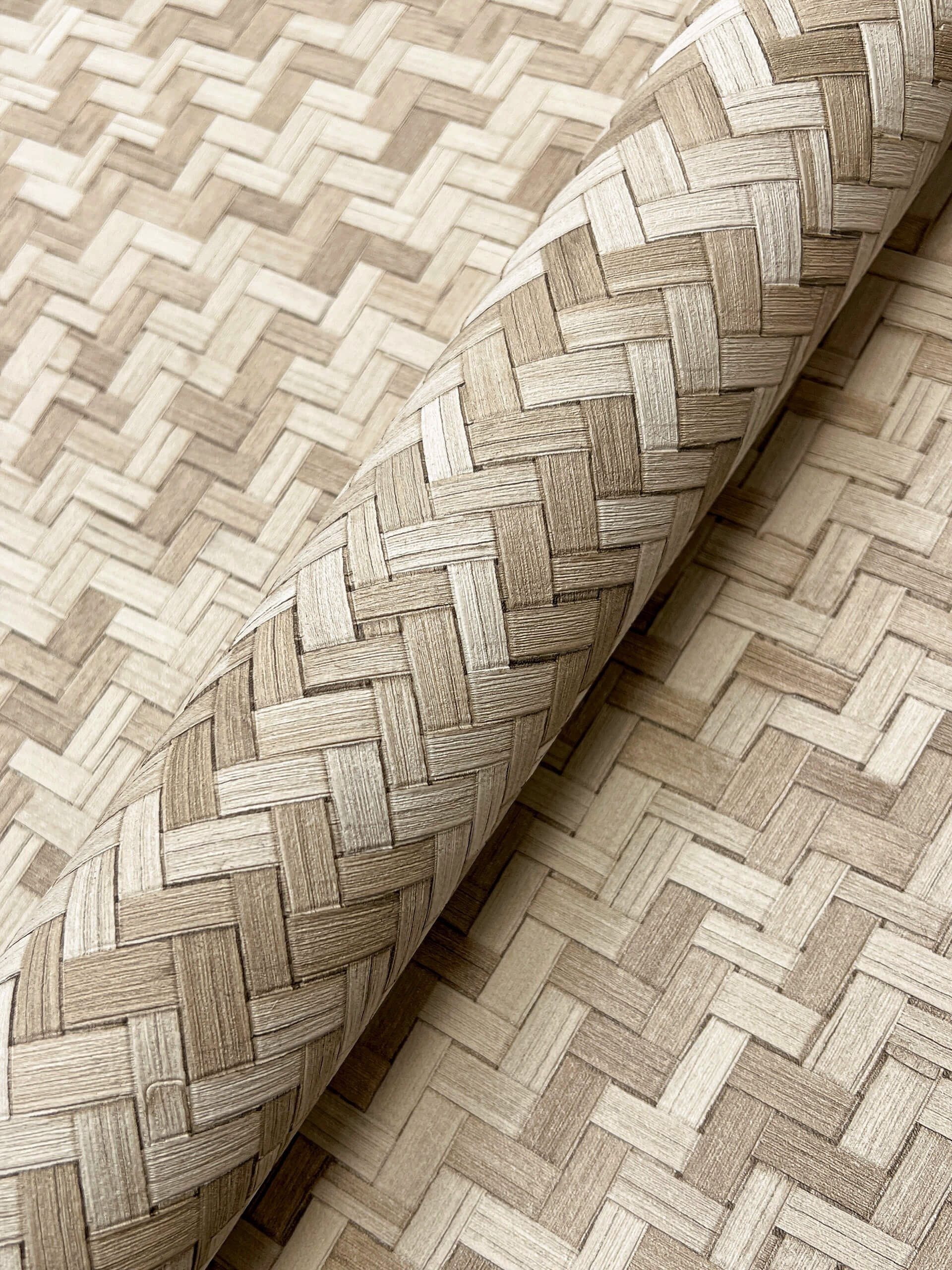 Newroom Vliestapete, Beige Tapete Boho Rattan günstig online kaufen