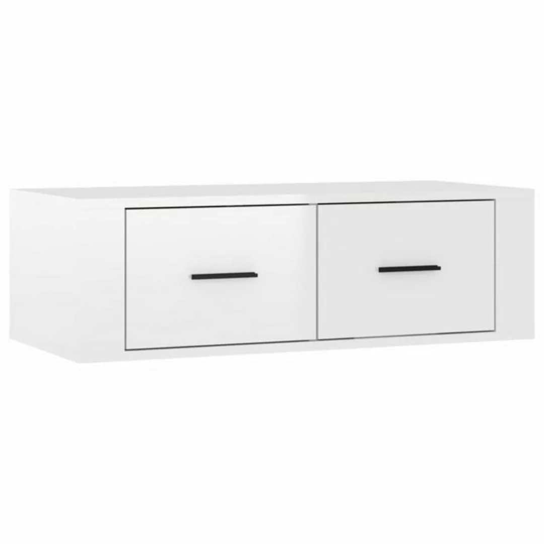 furnicato TV-Schrank TV-Wandschrank Hochglanz-Weiß 80x36x25 cm Holzwerkstof günstig online kaufen