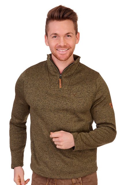 orbis Strickpullover Troyer Herren - GALENO - hellgrau melange, oliv günstig online kaufen