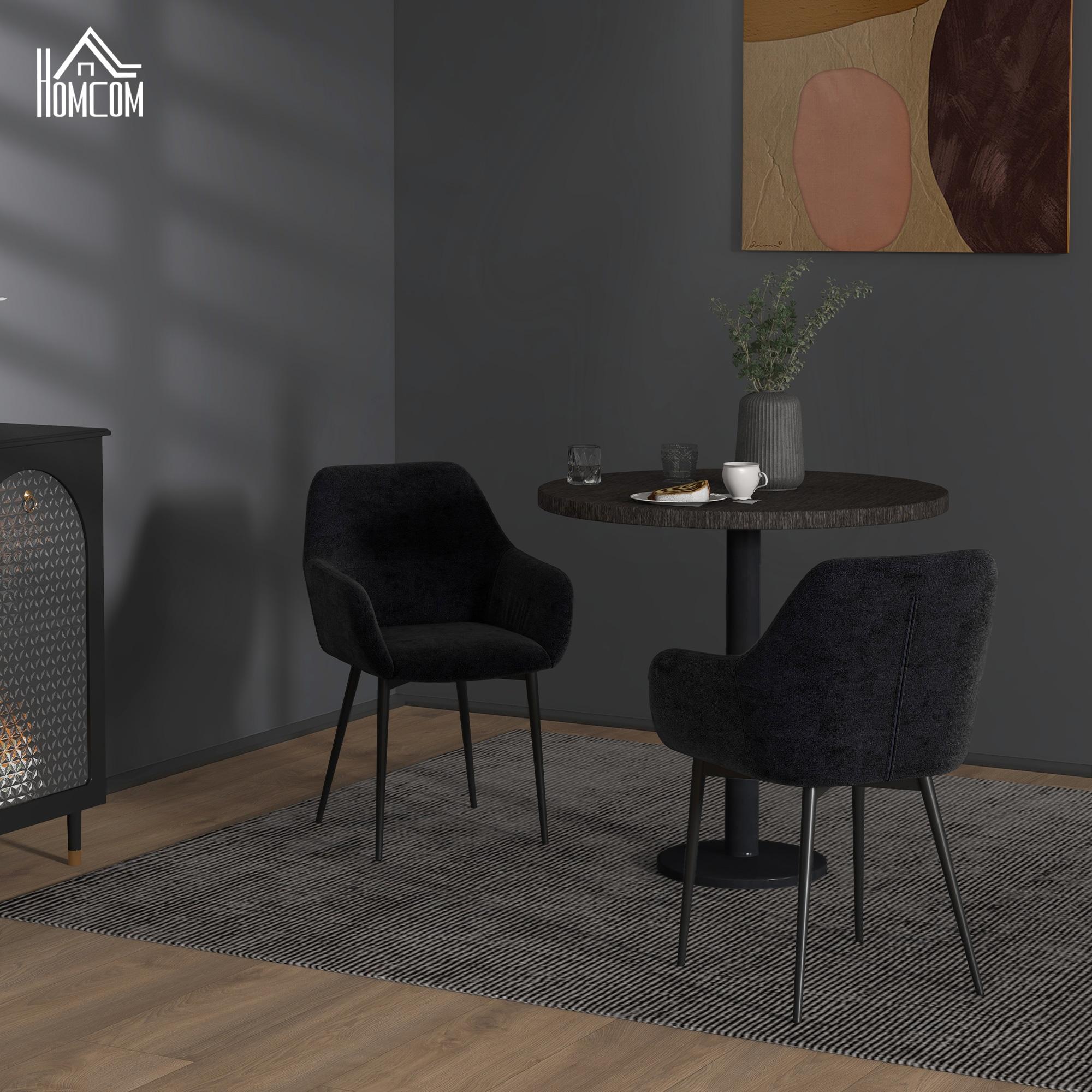 HOMCOM Set 2 Esszimmerstühle Im Nordischen Stil, Küchenstühle aus Stoff mit günstig online kaufen