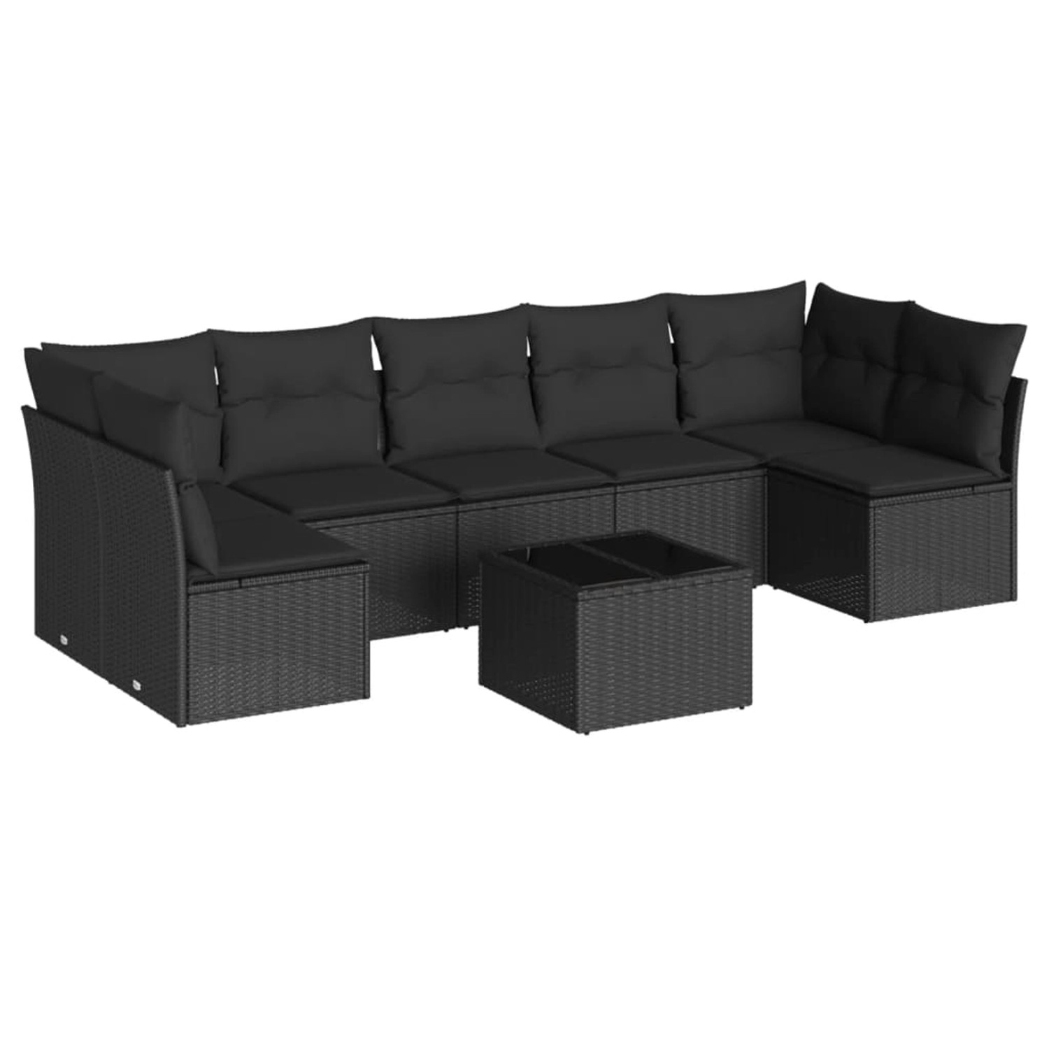 vidaXL 8-tlg Garten-Sofagarnitur mit Kissen Schwarz Poly Rattan Modell 60 günstig online kaufen