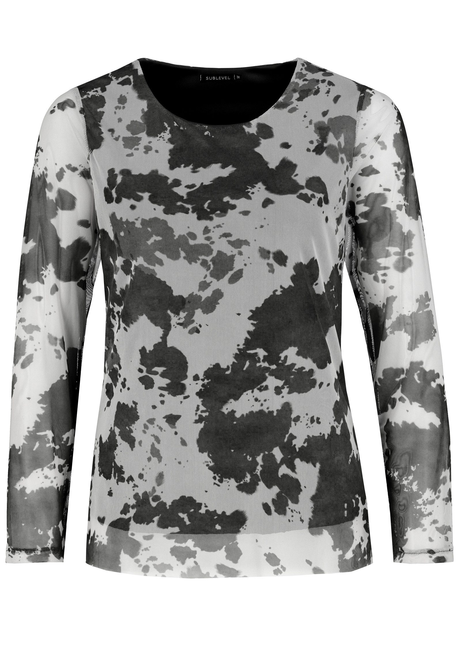 SUBLEVEL Langarmbluse Damen Netz Bluse halb günstig online kaufen
