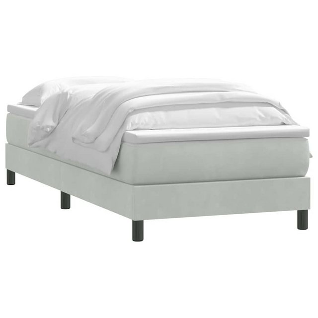 vidaXL Bett Boxspringbett mit Matratze Hellgrau 80x210 cm Samt günstig online kaufen