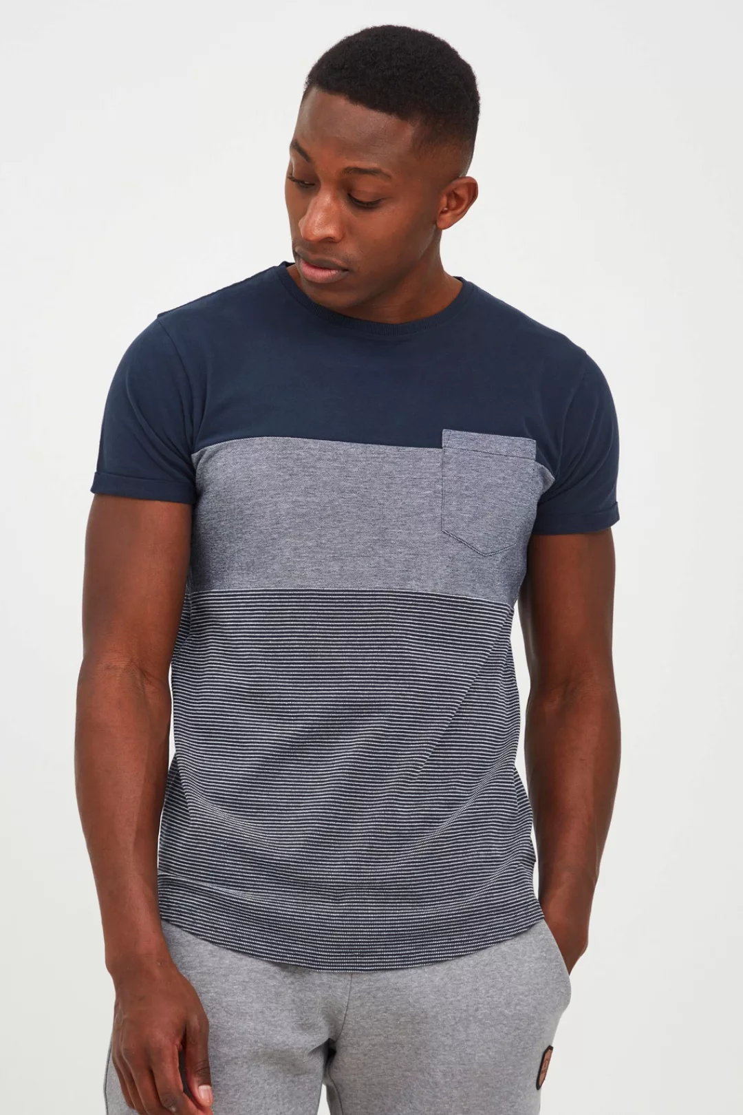 Indicode T-Shirt IDMorler T-Shirt im Colorblock-Look günstig online kaufen