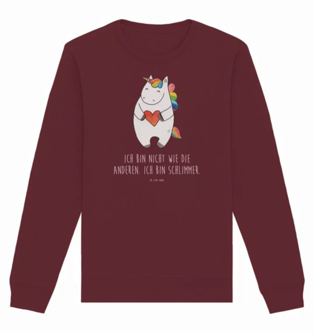 Mr. & Mrs. Panda Longpullover Einhorn Herz Größe XXL - Burgundy - Geschenk, günstig online kaufen