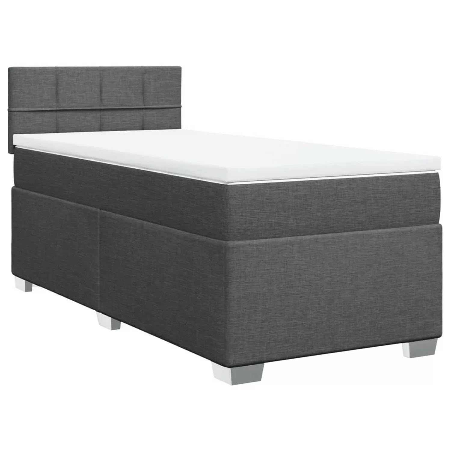 vidaXL Boxspringbett, Boxspringbett mit Matratze Dunkelgrau 100x200 cm Stof günstig online kaufen