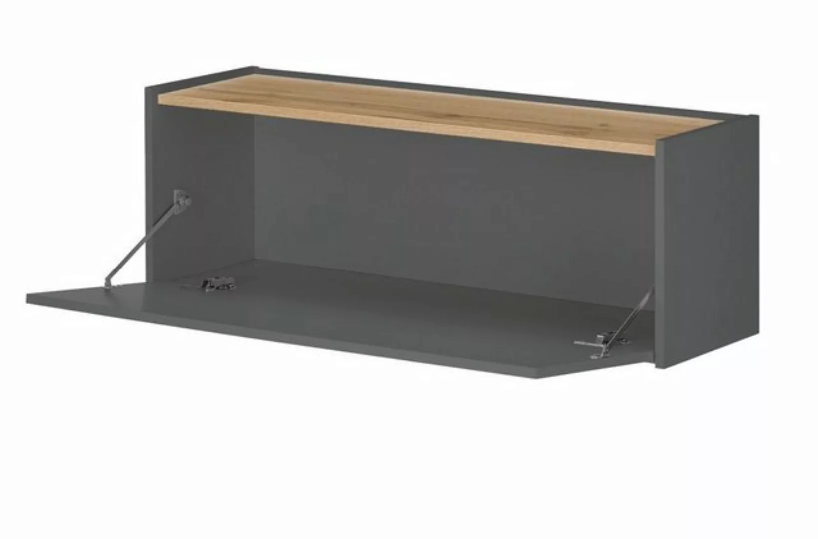 Furn.Design Wandhängeschrank Center, Lowboard in grau mit Wotan Eiche, 100 günstig online kaufen